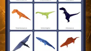 Captura de tela de Origami dinosaurs paper shapes 3