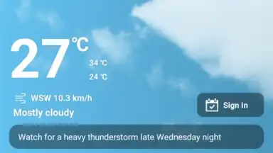 Captura de tela de Daily Weather Free 1