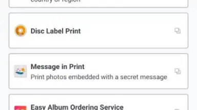 Captura de tela de Canon PRINT Inkjet/SELPHY 4