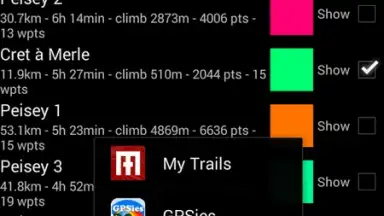 Captura de tela de MyTrails 9