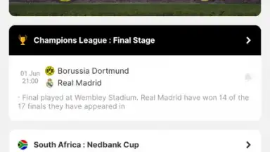 Captura de tela de Betway Scores 8