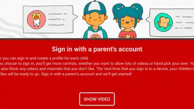 Captura de tela de YouTube Kids 1