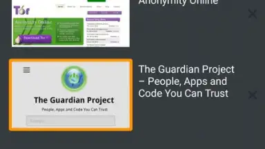 Captura de tela de Orfox: Tor Browser 8