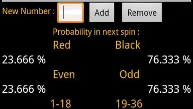 Captura de tela de Roulette Calculator 1