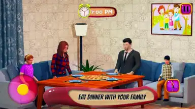 Captura de tela de Virtual Mother Life Simulator - Baby Care Games 3D 1