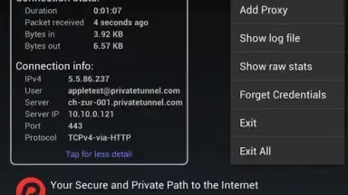 Captura de tela de OpenVPN Connect 5