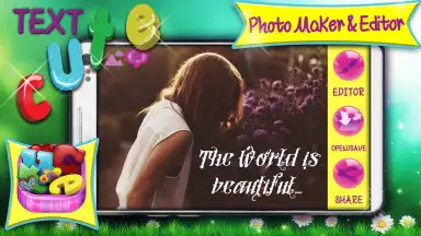 Captura de tela de Cute Text Photo Maker and Editor 3