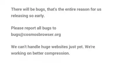 Captura de tela de Cosmos Browser 1