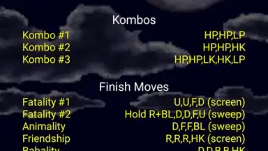 Captura de tela de Mortal Kombat Moves 2