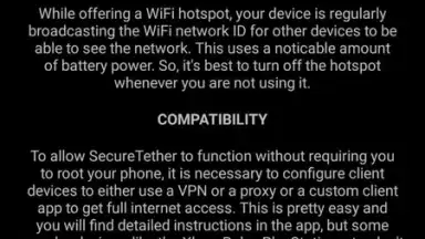 Captura de tela de SecureTether WiFi 3