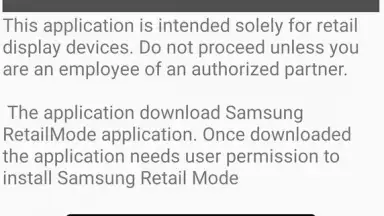 Captura de tela de Samsung Retail Mode 1