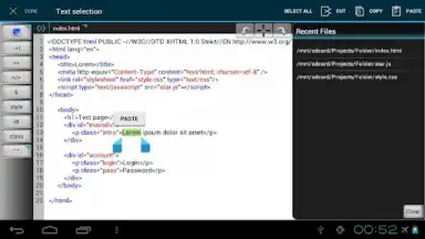 Captura de tela de WebMaster's HTML Editor Lite 3
