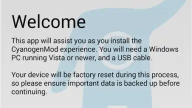 Captura de tela de CyanogenMod Installer 1