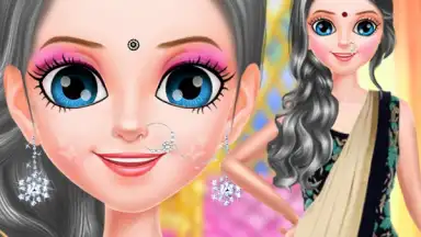 Captura de tela de Indian Gopi Doll Makeover- Indian Bridal Fashion 1