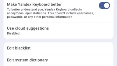 Captura de tela de Yandex Keyboard 8