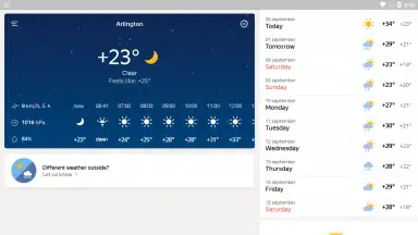 Captura de tela de Yandex.Weather 2