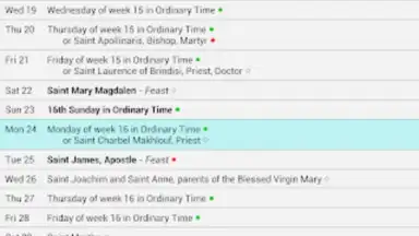 Captura de tela de Catholic Calendar from Universalis 10