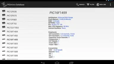 Captura de tela de PICmicro Database 10