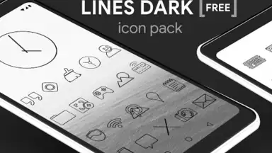 Captura de tela de Lines Dark - Icon Pack 9