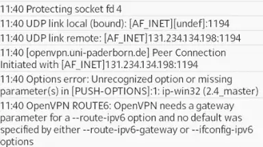 Captura de tela de OpenVPN 5