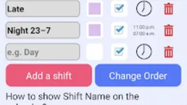 Captura de tela de Shift Schedule 3