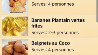 Captura de tela de Recettes Africaines 1