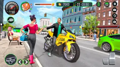 Captura de tela de Flying Bike Taxi Rider 4