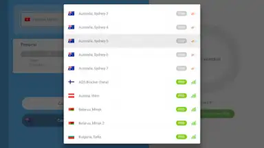 Captura de tela de VPN servers in Russia 1