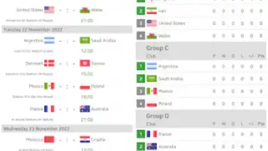 Captura de tela de Live Scores for World Cup 2022 3