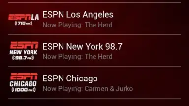 Captura de tela de ESPN Radio 7
