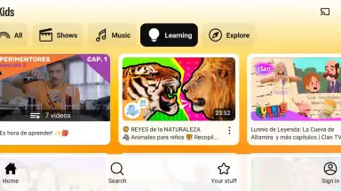 Captura de tela de YouTube Kids 3