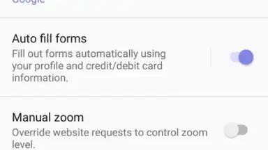 Captura de tela de Samsung Internet Beta 5