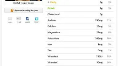 Captura de tela de Recipes & Nutrition 11