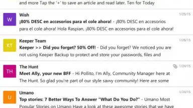 Captura de tela de Microsoft Outlook 5