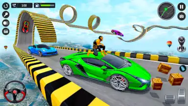 Captura de tela de Superhero Car Stunt- Car Games 2